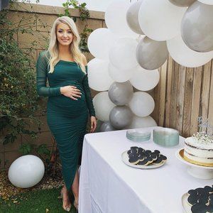 Club London Asymmetric Maternity Dress - Like New - Can be worn not pregnant